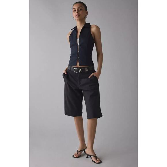 NWT Urban Outfitters Party Girl Top Black Cotton Button Down - Picture 3 of 9